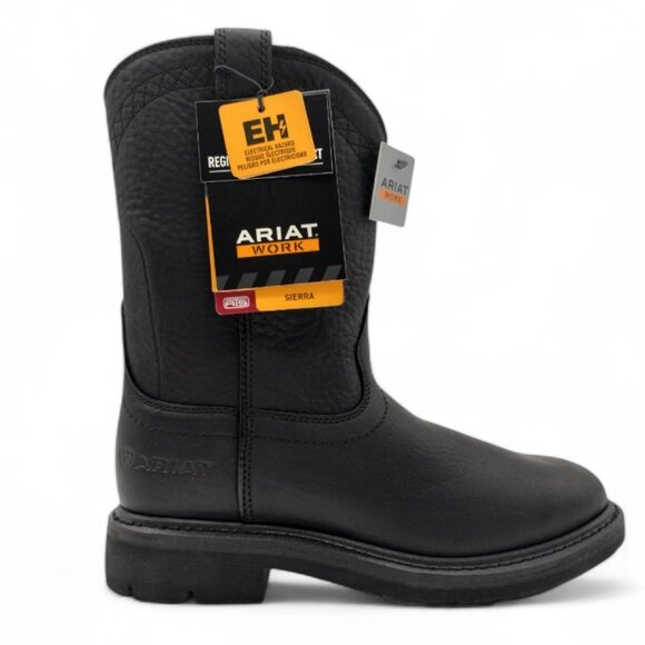 Ariat Men's Black Sierra Roper Size 12W EE Toe SR EH Safety Work Boot 10002422 - Picture 4 of 15